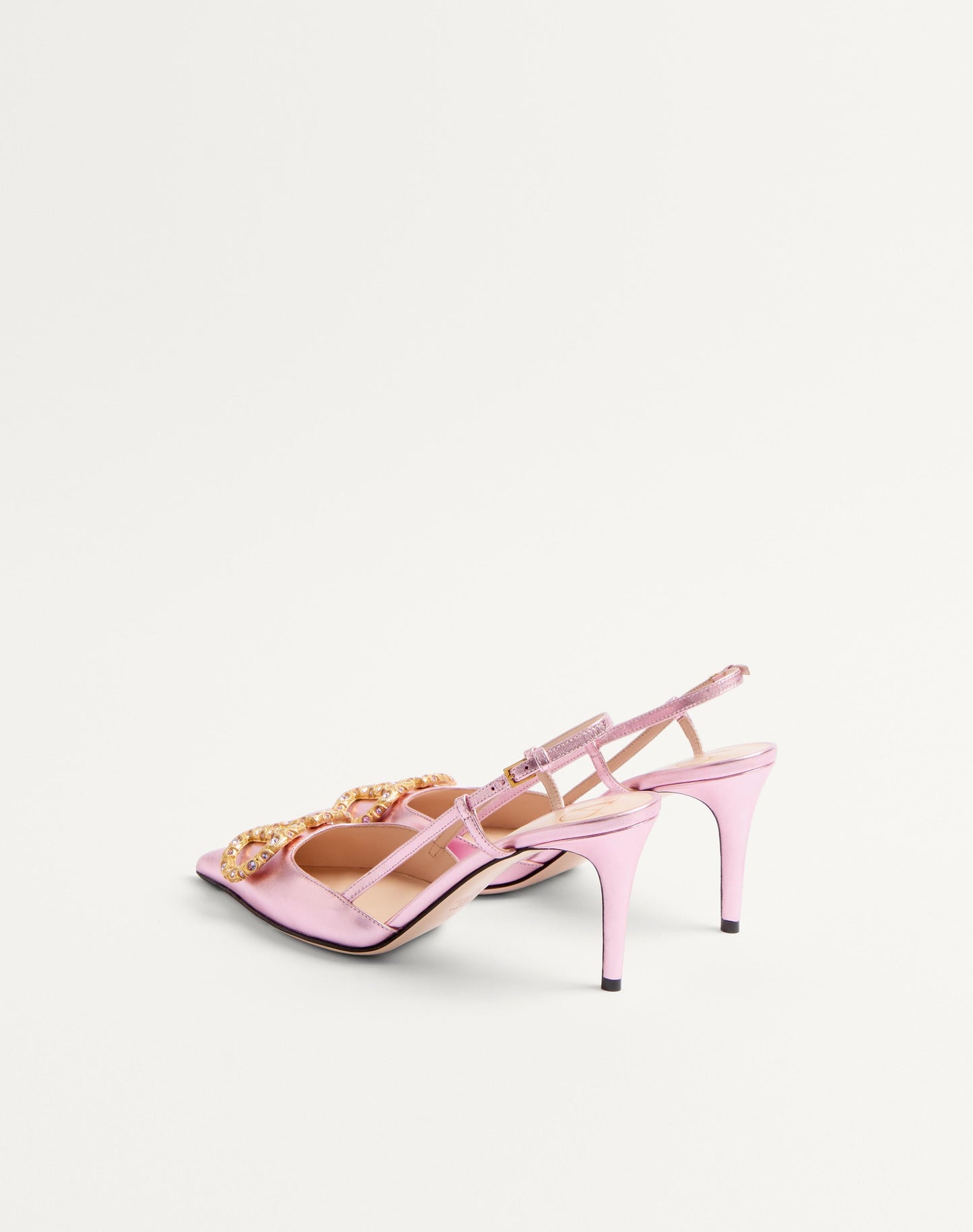 Vlogo Signature Slingback Pump In Laminated Nappa Leather 80mm