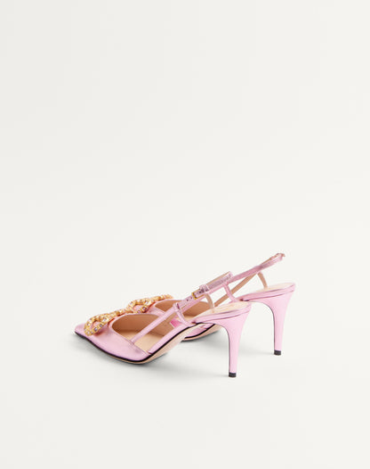 Vlogo Signature Slingback Pump In Laminated Nappa Leather 80mm