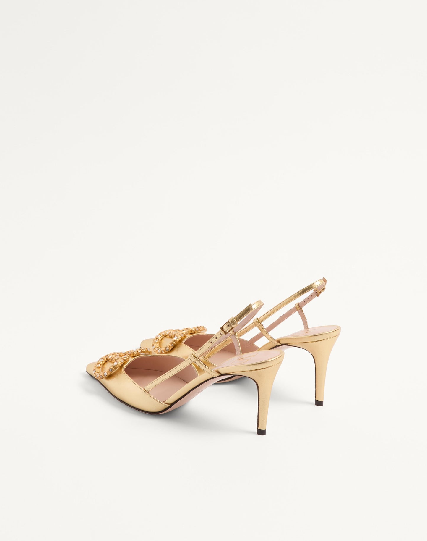 Vlogo Signature Slingback Pump In Laminated Nappa Leather 80mm
