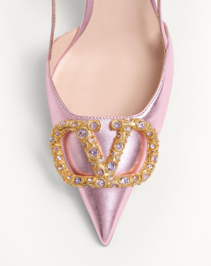 Vlogo Signature Slingback Pump In Laminated Nappa Leather 80mm