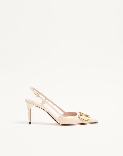 Vlogo Signature Slingback Pumps In 80mm Printed Calfskin