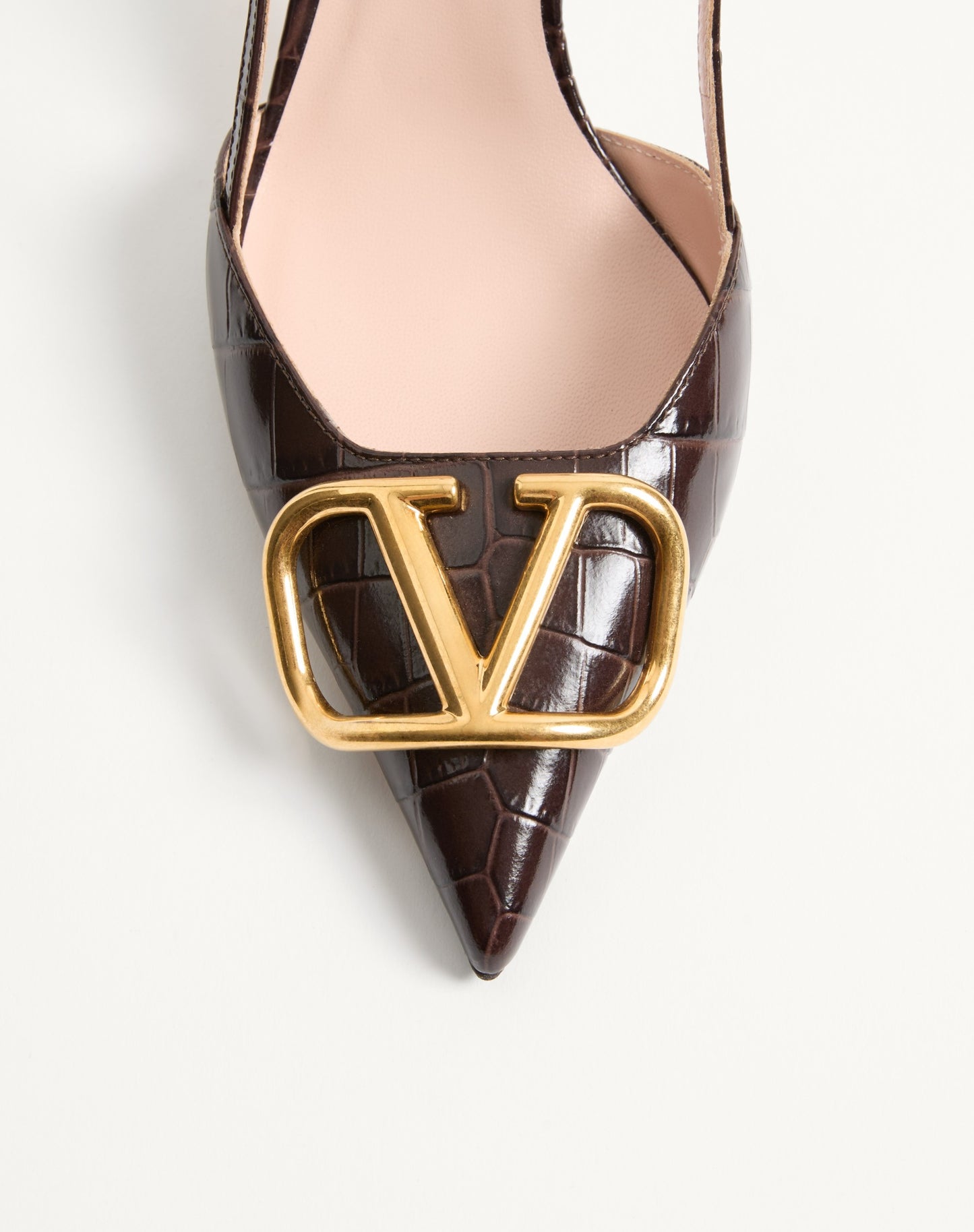 Vlogo Signature Slingback Pumps In 80mm Printed Calfskin