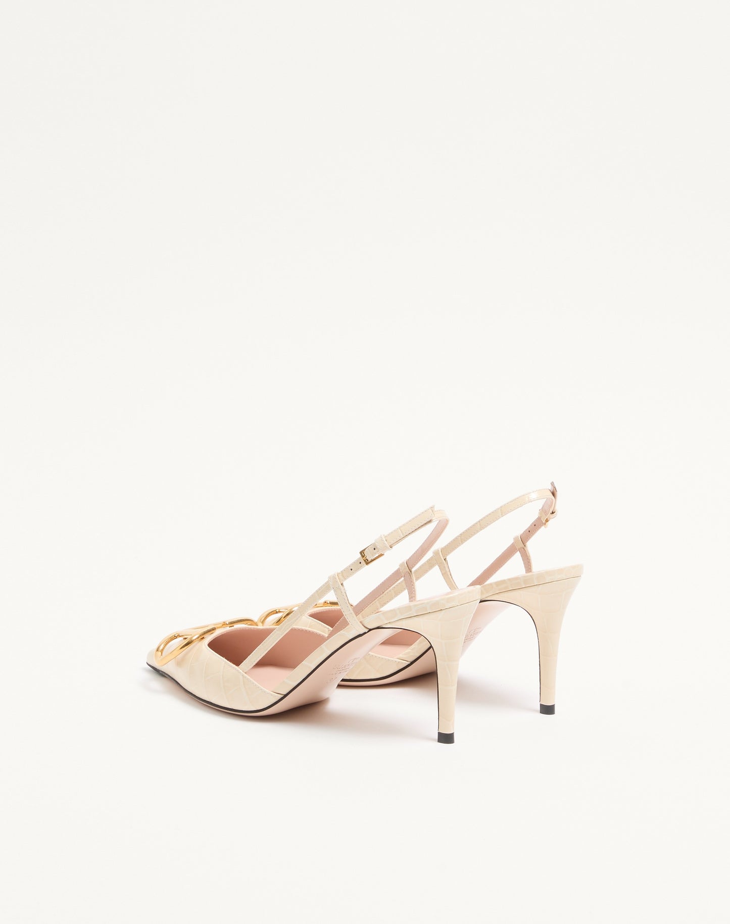 Vlogo Signature Slingback Pumps In 80mm Printed Calfskin