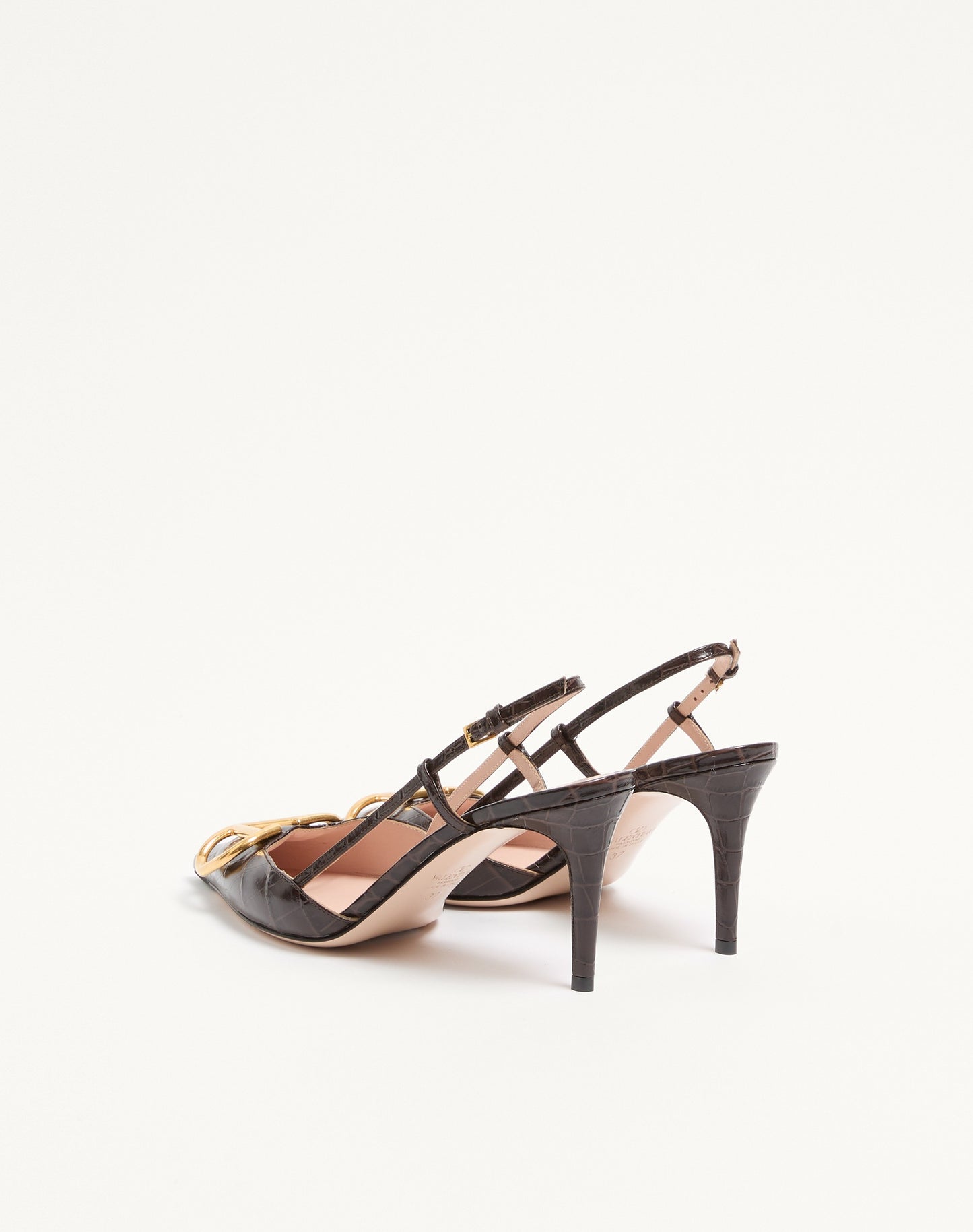 Vlogo Signature Slingback Pumps In 80mm Printed Calfskin