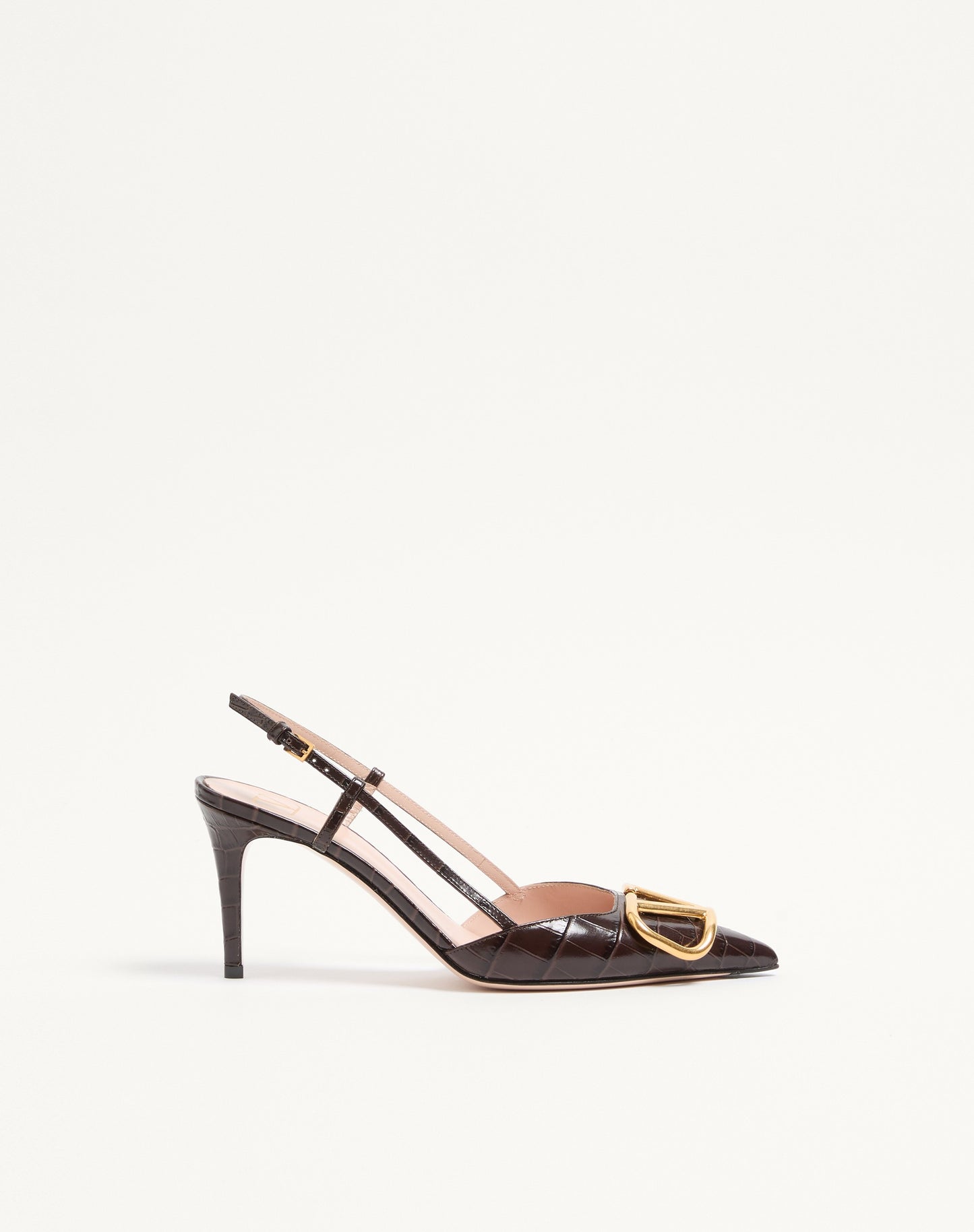 Vlogo Signature Slingback Pumps In 80mm Printed Calfskin