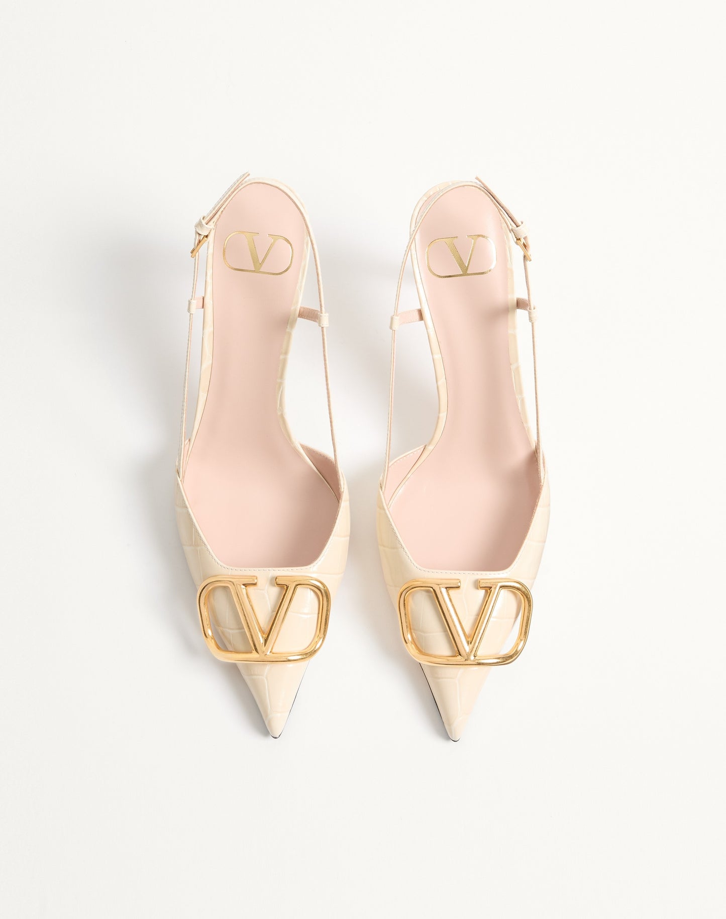 Vlogo Signature Slingback Pumps In 80mm Printed Calfskin