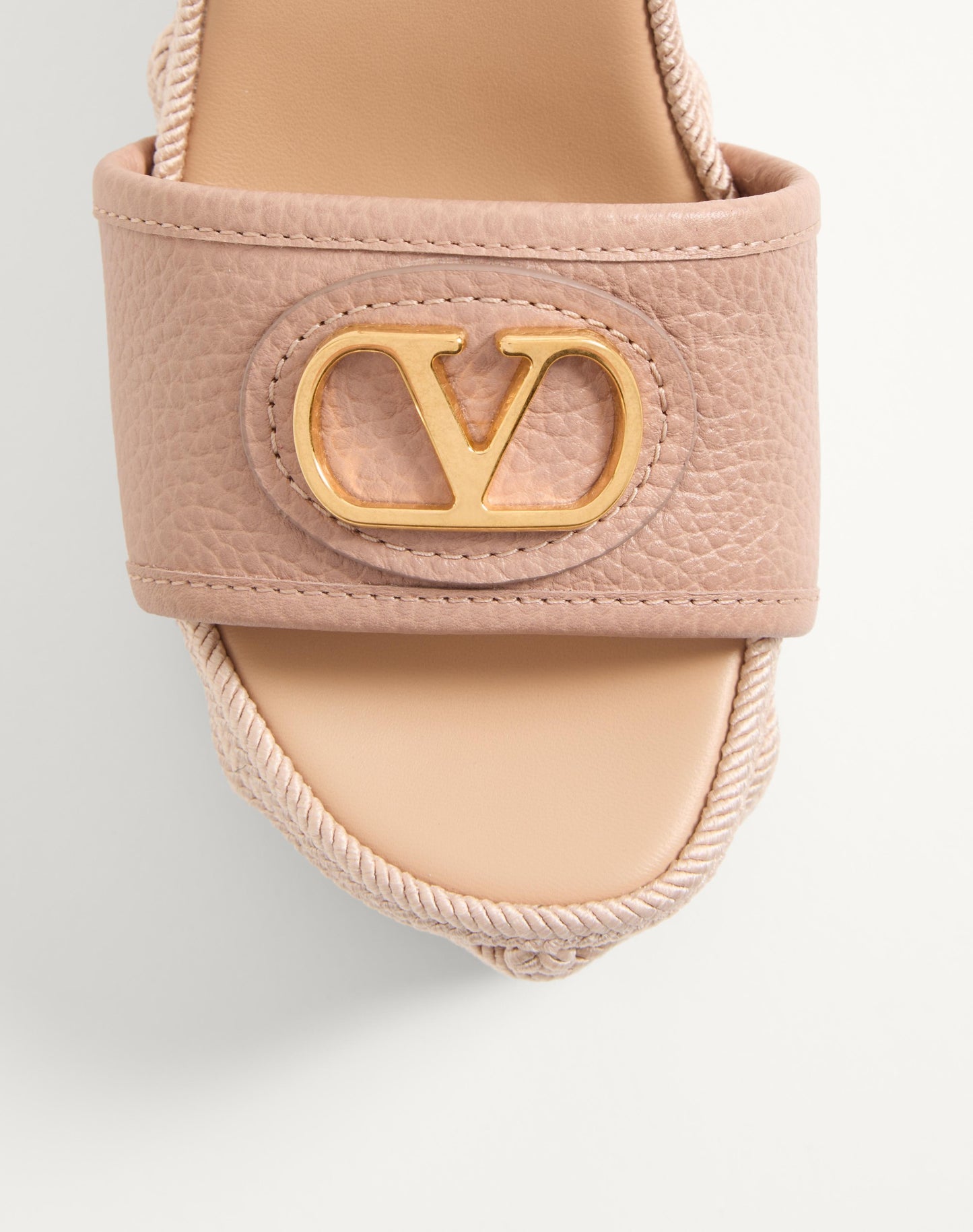 Vlogo Signature Wedge Sandal In Grainy Calfskin 120mm