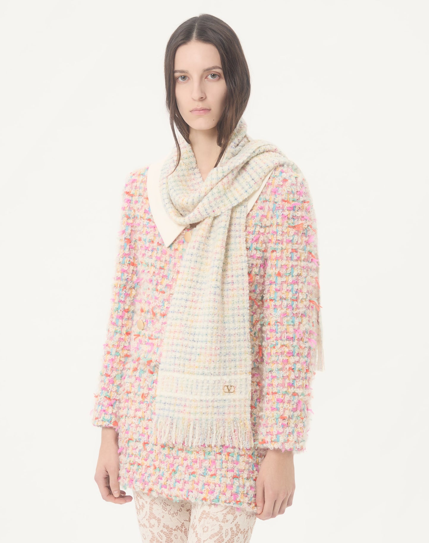 Vlogo Signature Wool And Cashmere Scarf