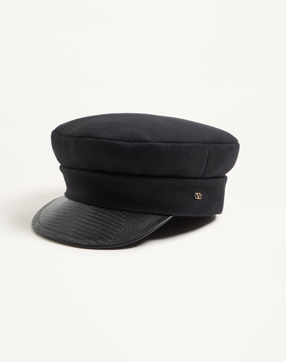 Vlogo Signature Wool Cap With Leather Visor