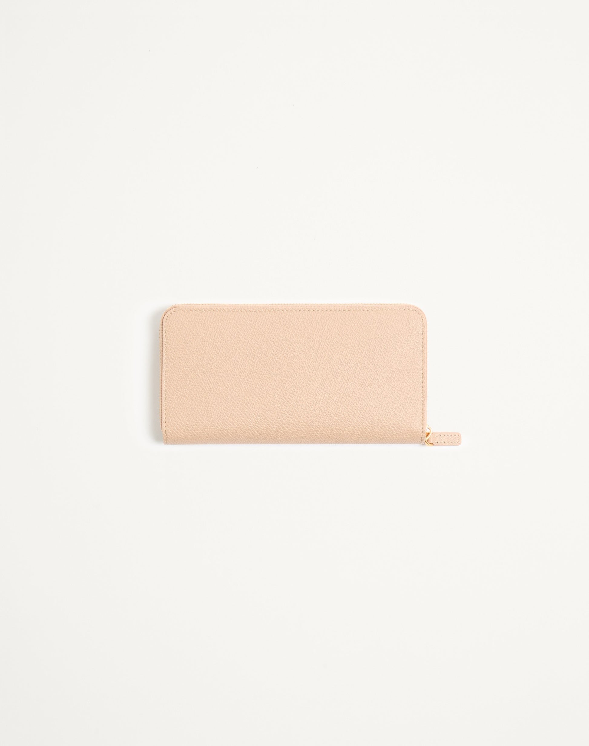 Vlogo Signature Zip Wallet In Grainy Calfskin