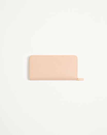 Vlogo Signature Zip Wallet In Grainy Calfskin