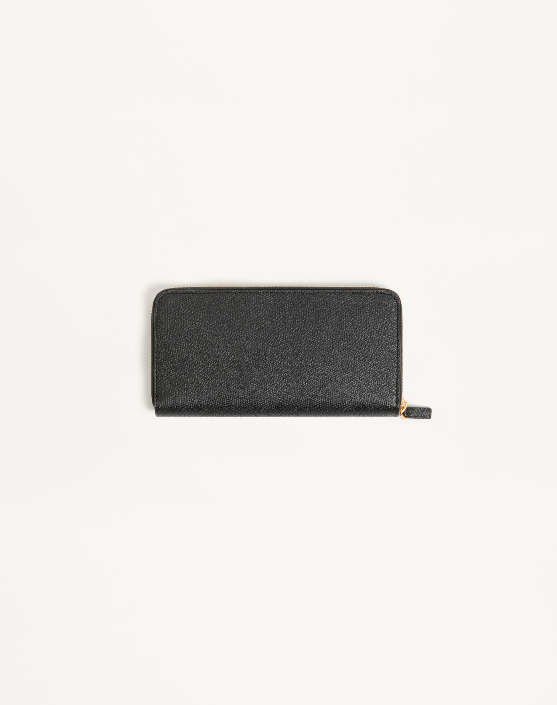 Vlogo Signature Zip Wallet In Grainy Calfskin