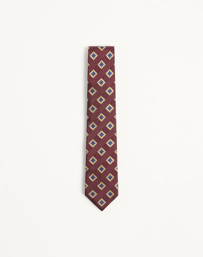 Valentie Patterned Tie In Silk, Wool, And Jacquard
