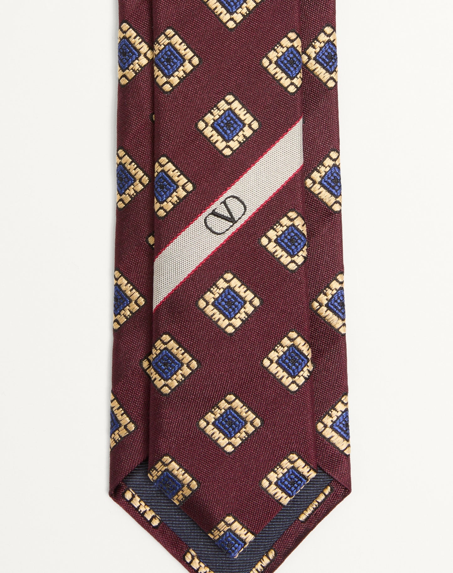 Valentie Patterned Tie In Silk, Wool, And Jacquard
