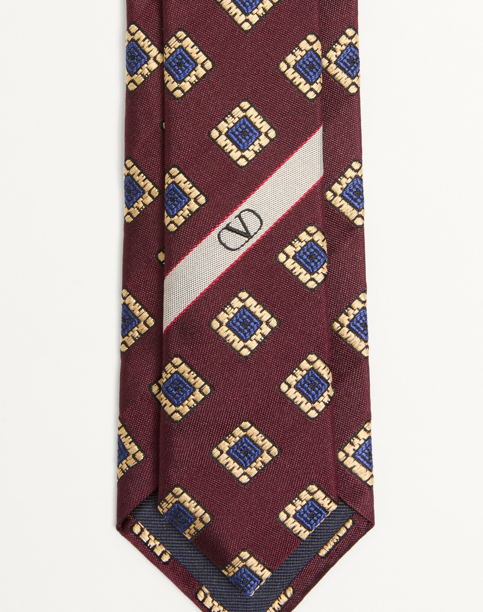 Valentie Patterned Tie In Silk, Wool, And Jacquard