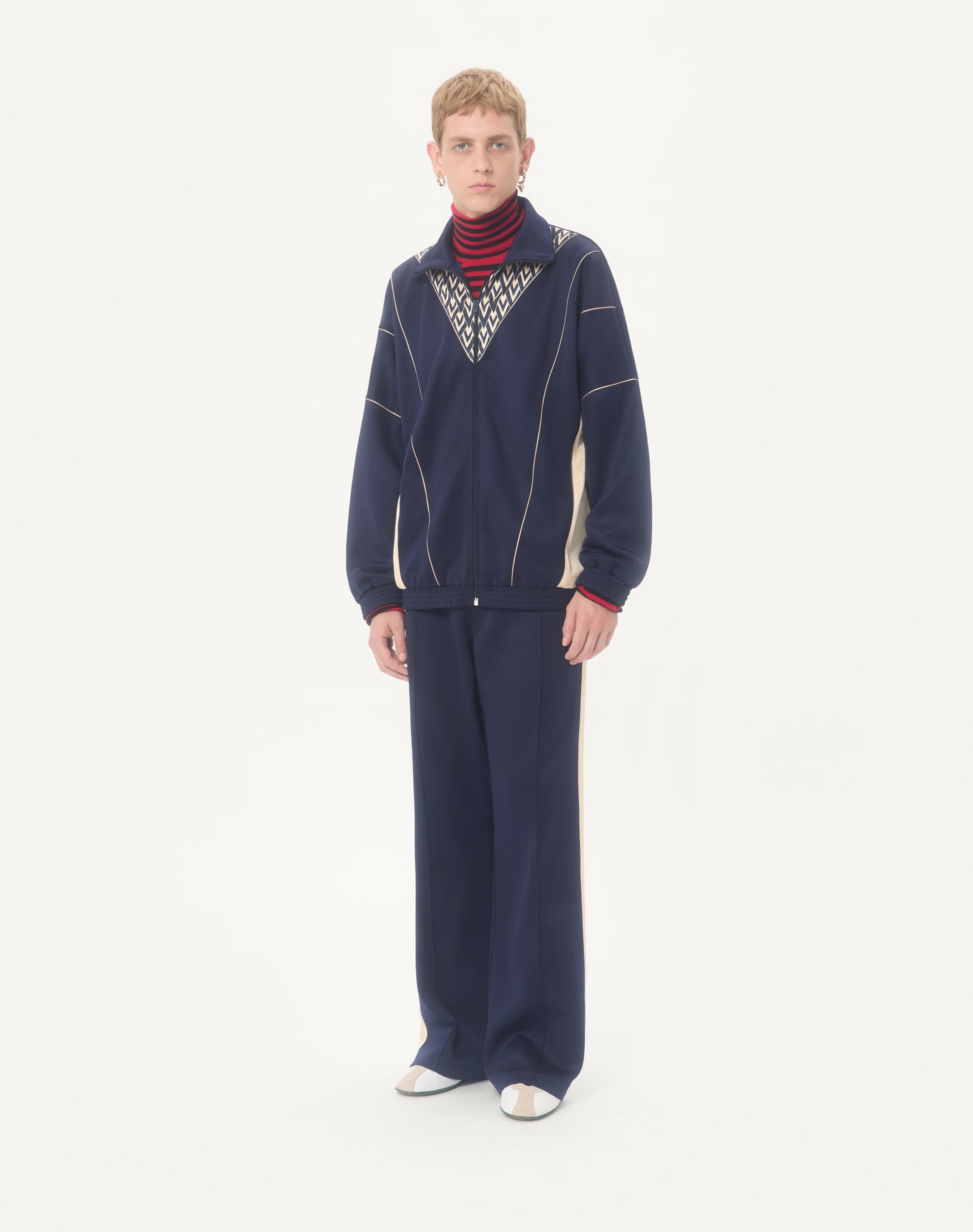 Valentino Acetate Sweatshirt With Zip And Inlaid Toute La V Print