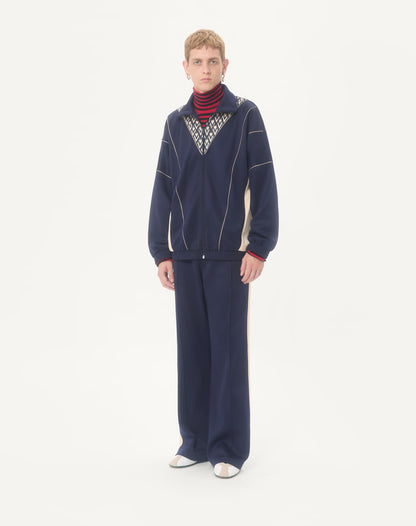Valentino Acetate Sweatshirt With Zip And Inlaid Toute La V Print