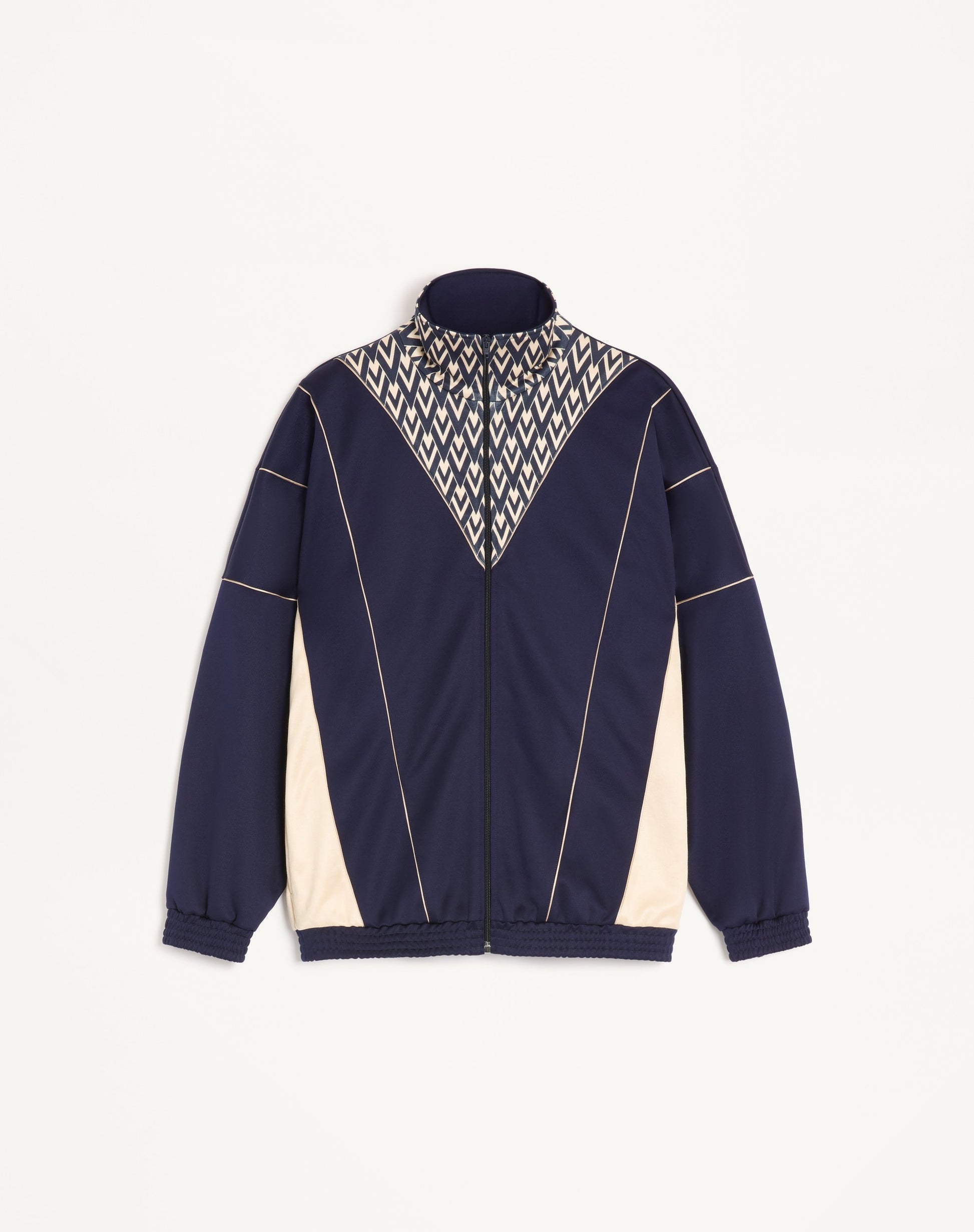 Valentino Acetate Sweatshirt With Zip And Inlaid Toute La V Print