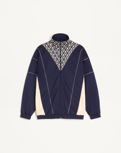 Valentino Acetate Sweatshirt With Zip And Inlaid Toute La V Print