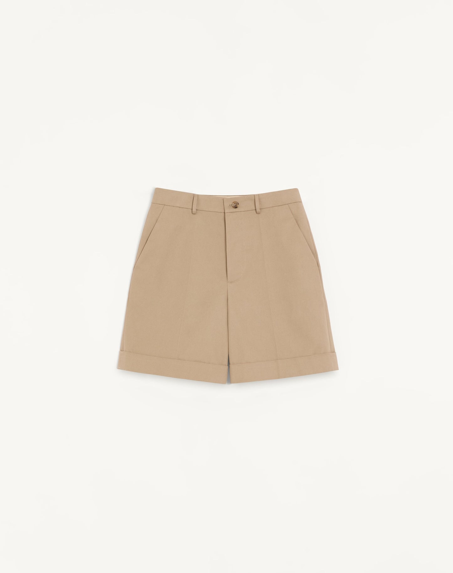 Valentino Cotton Gabardine Bermuda Shorts With Turn-up And Vlogo Embroidery