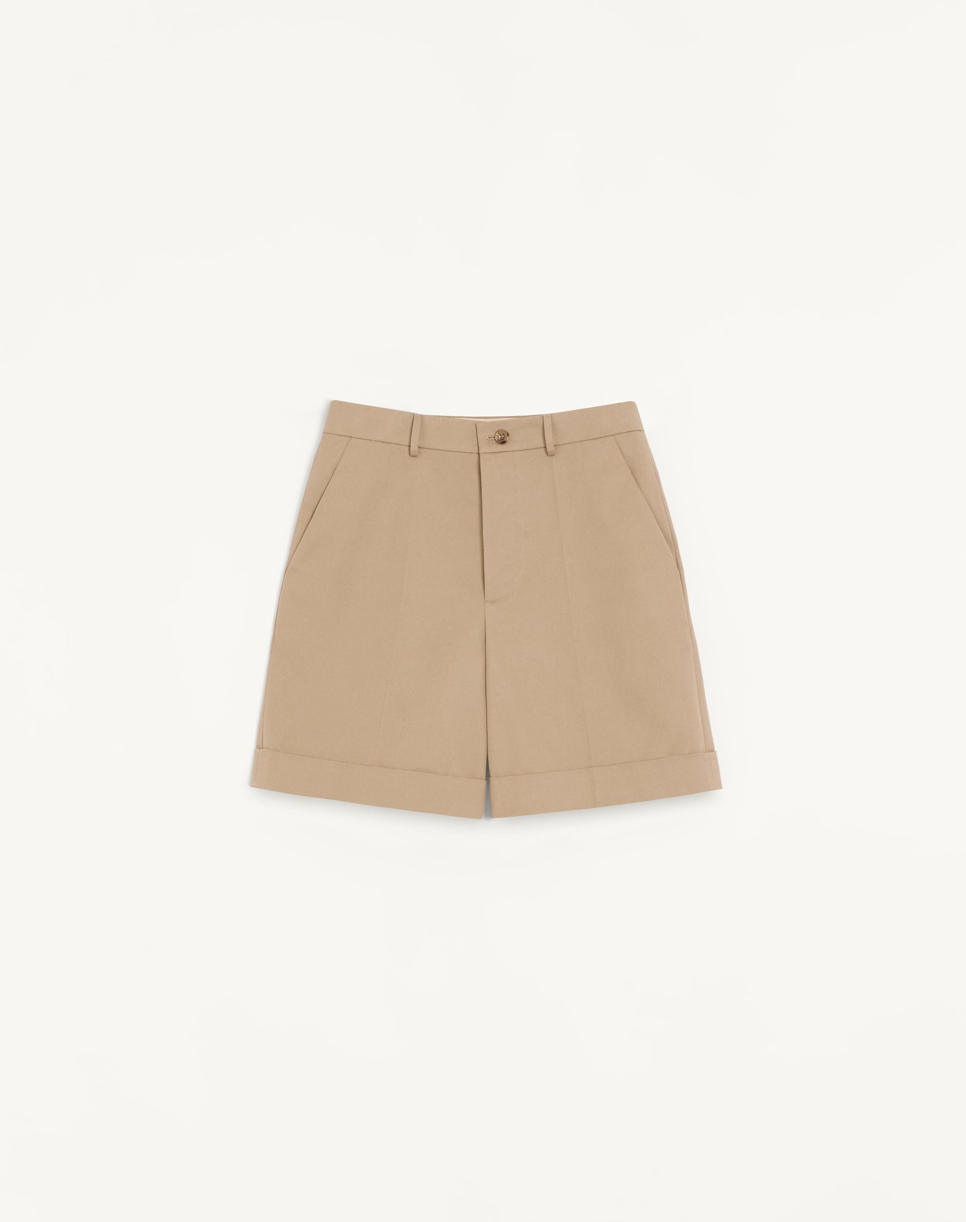 Valentino Cotton Gabardine Bermuda Shorts With Turn-up And Vlogo Embroidery