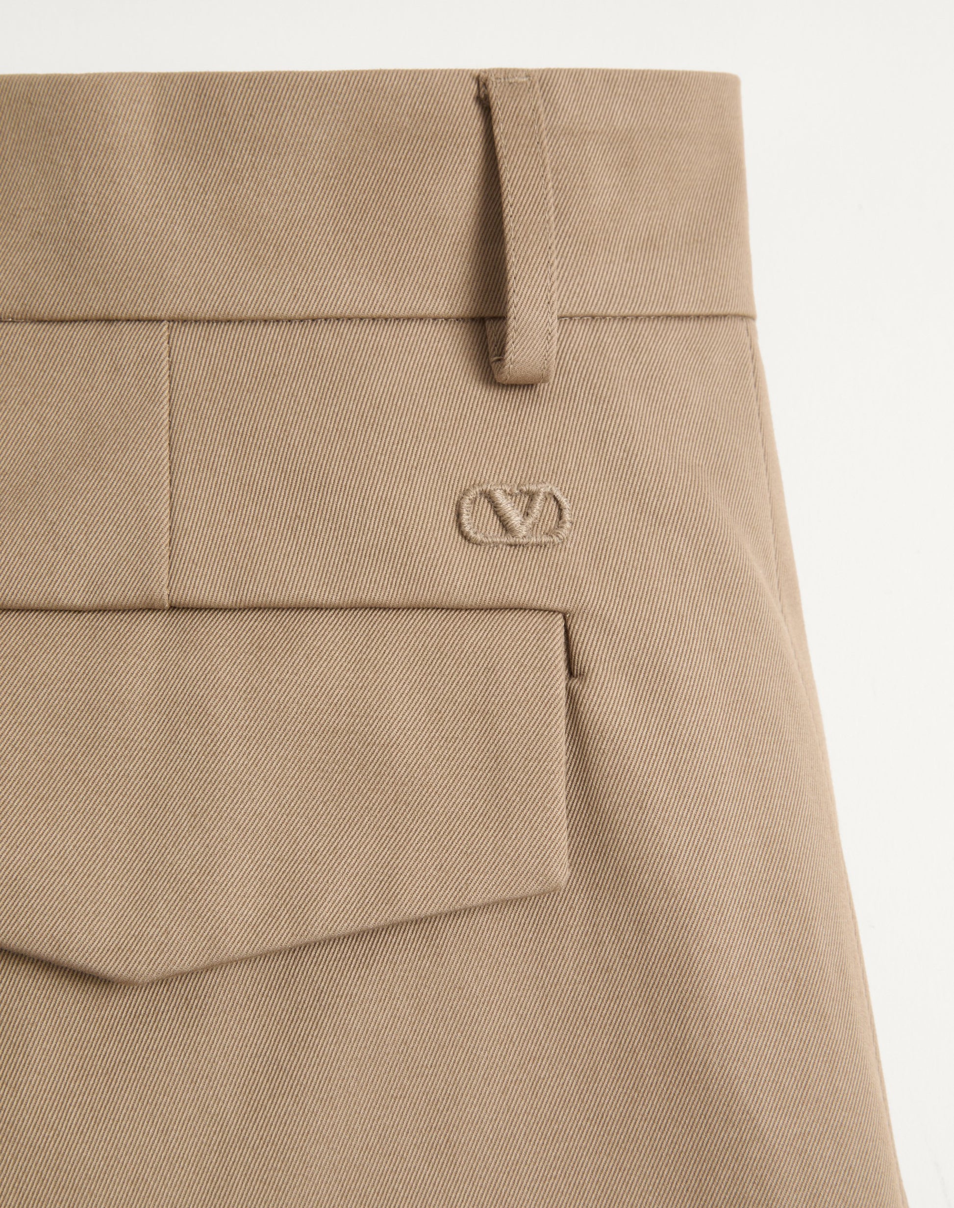Valentino Cotton Gabardine Bermuda Shorts With Turn-up And Vlogo Embroidery