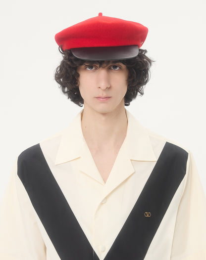 Valentino Cotton Poplin Bowling Shirt With Inlaid V And Vlogo Patch