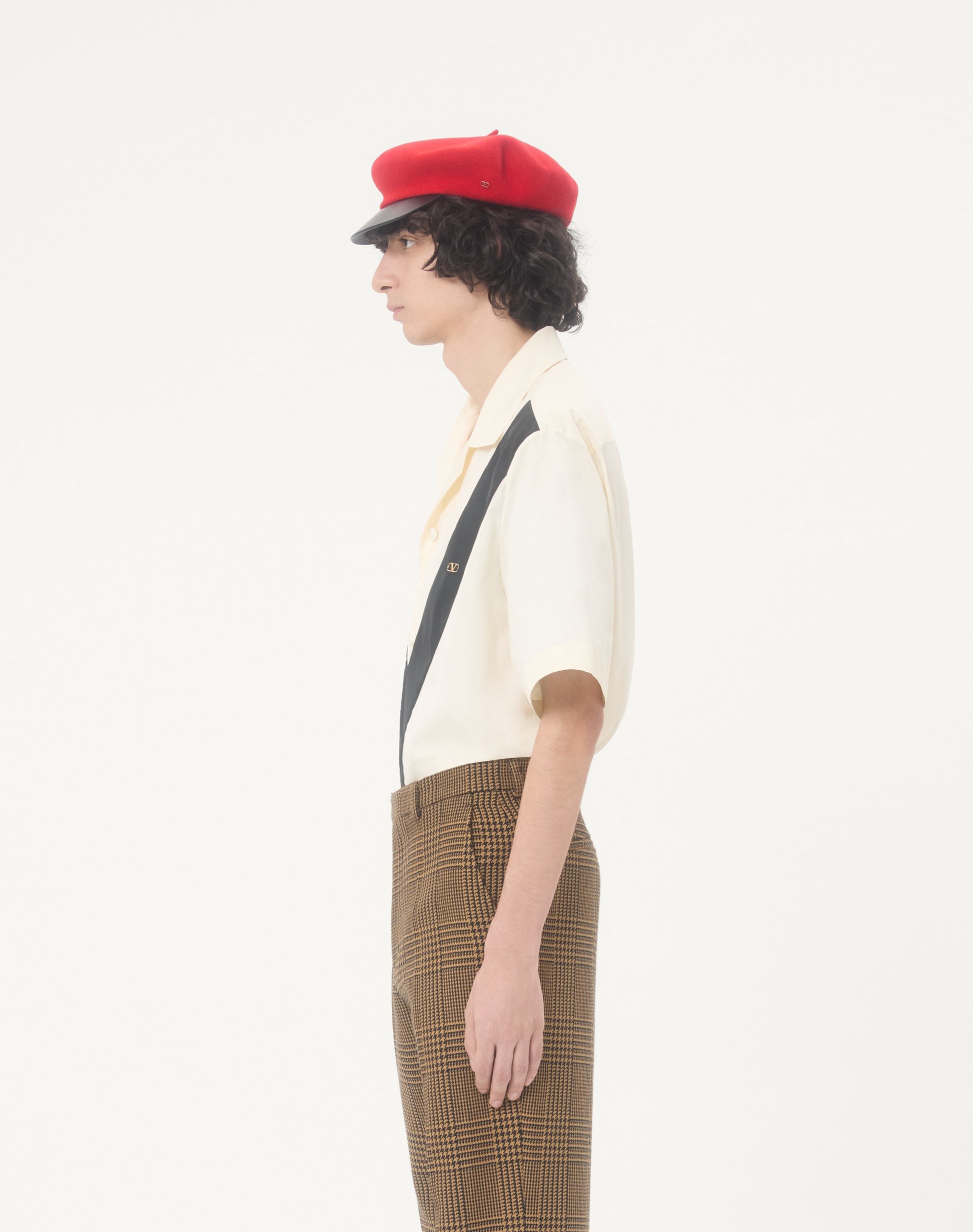 Valentino Cotton Poplin Bowling Shirt With Inlaid V And Vlogo Patch