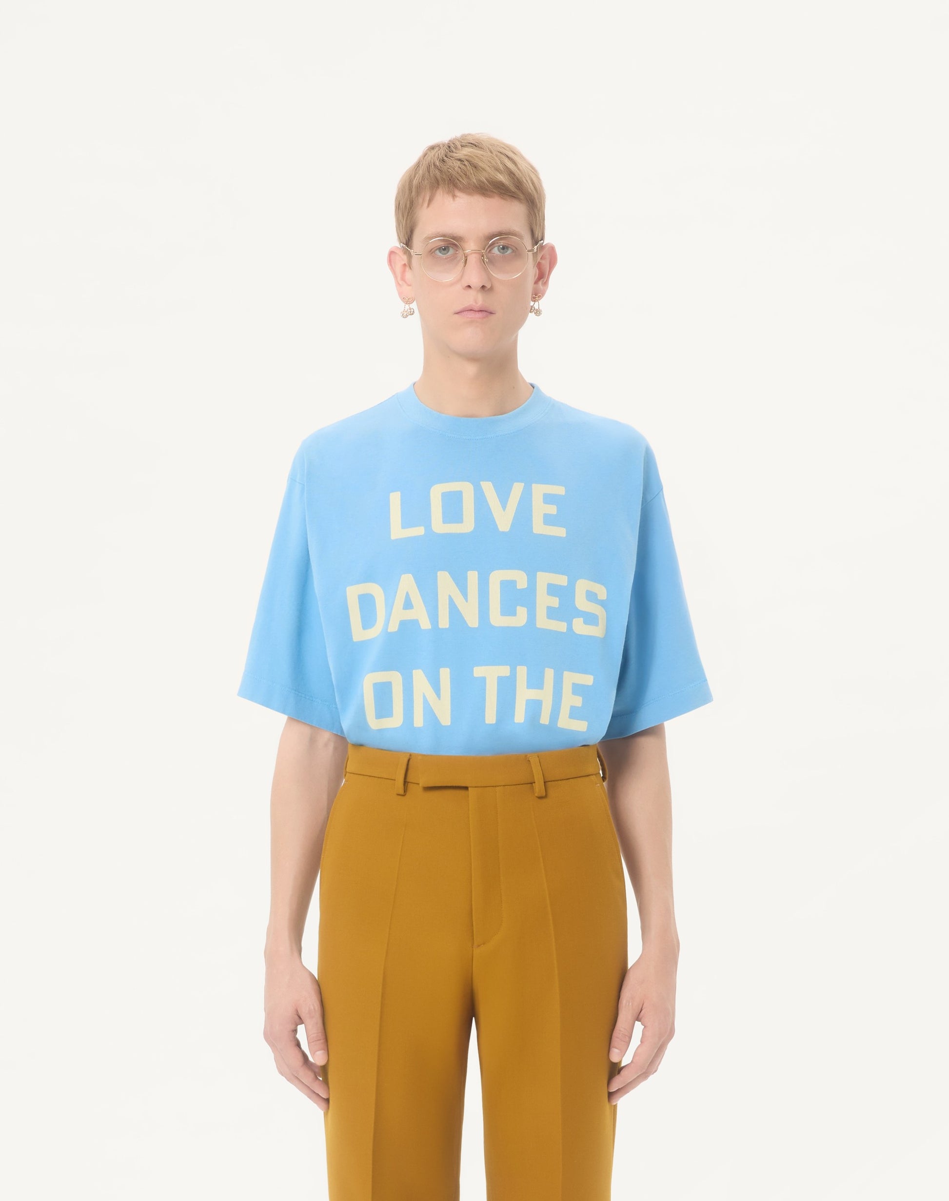 Valentino Cotton T-shirt With Love Dances On The Abyss &amp; Made In Valentino Print