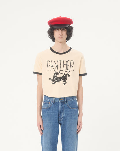 Valentino Cotton T-shirt With Panther Print