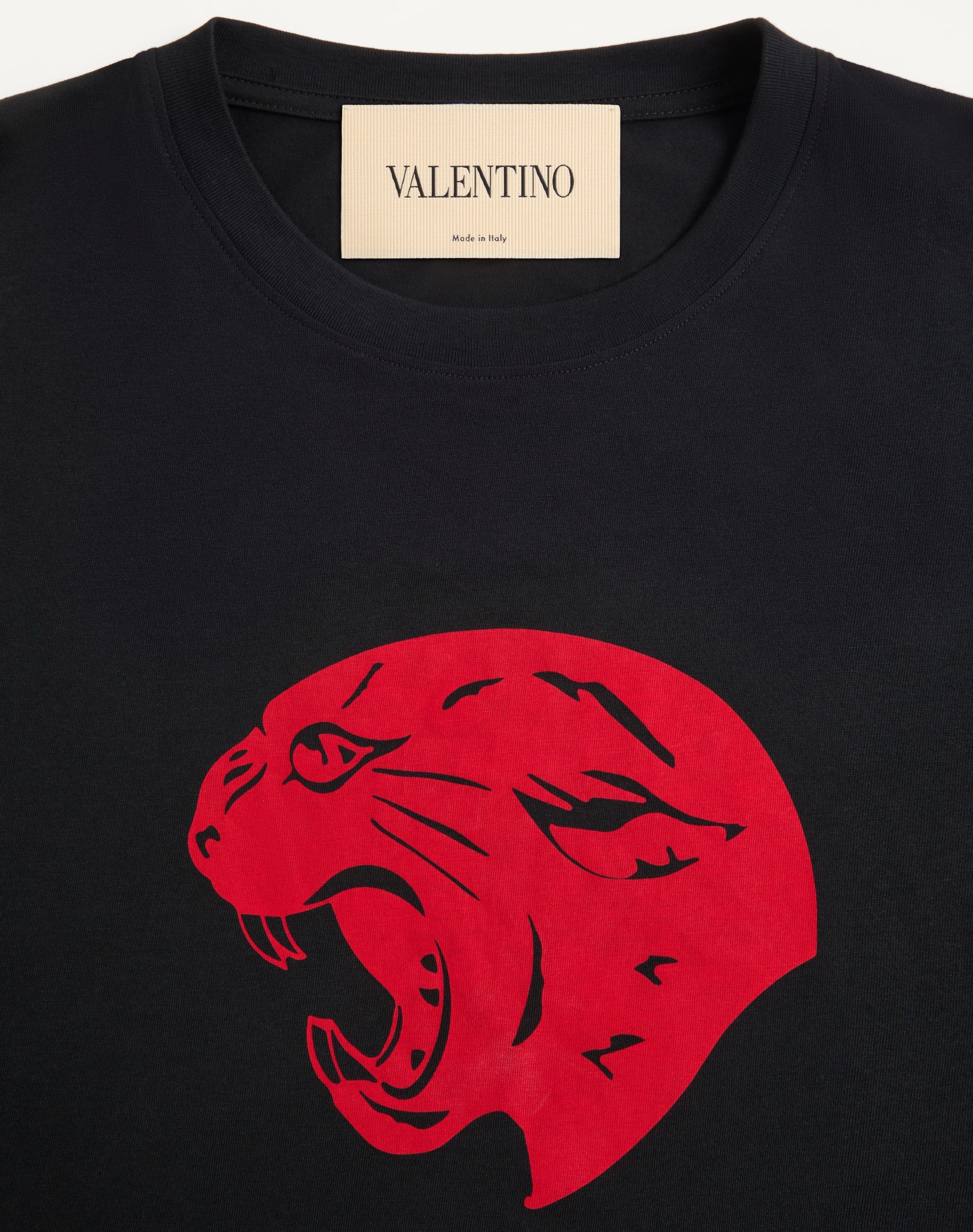 Valentino Cotton T-shirt With Panther Print