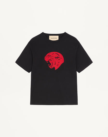 Valentino Cotton T-shirt With Panther Print