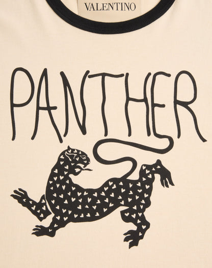 Valentino Cotton T-shirt With Panther Print