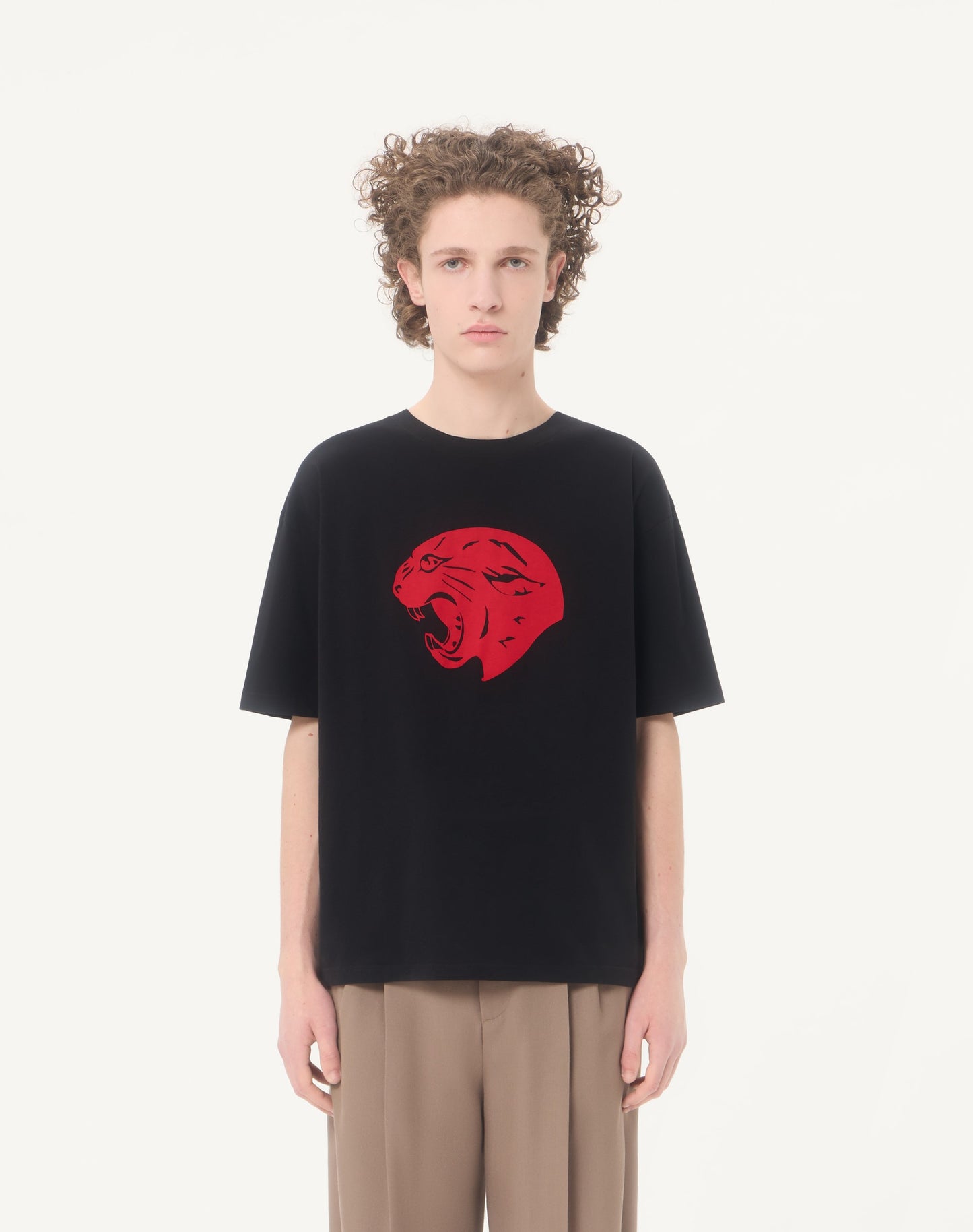 Valentino Cotton T-shirt With Panther Print