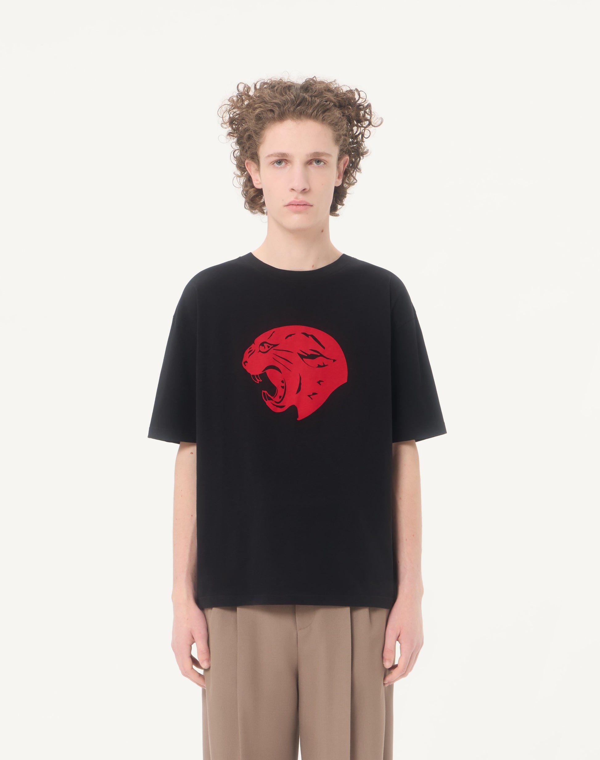 Valentino Cotton T-shirt With Panther Print