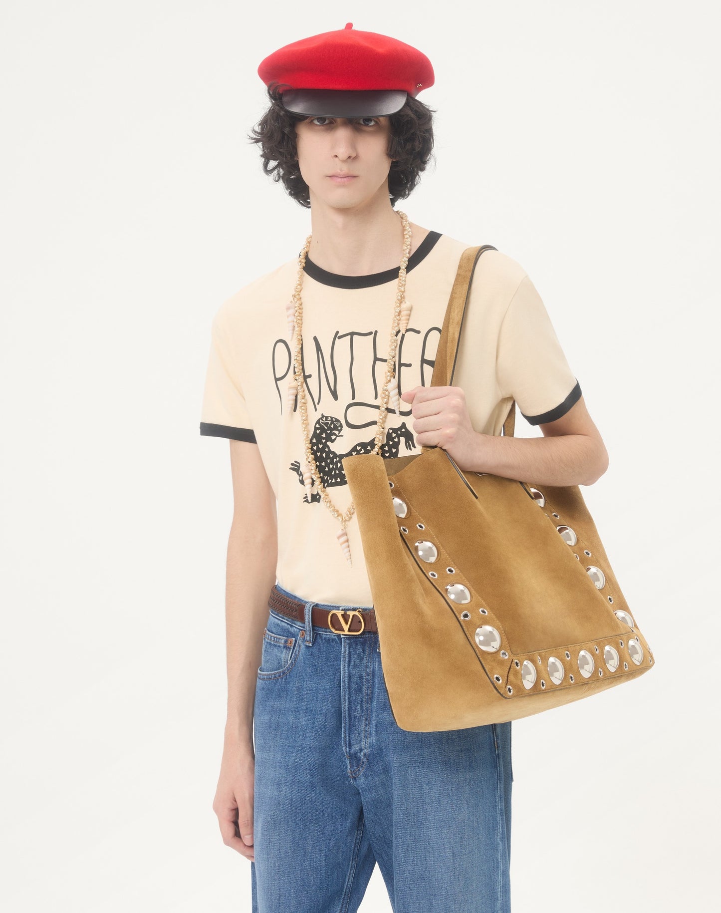 Valentino Cotton T-shirt With Panther Print