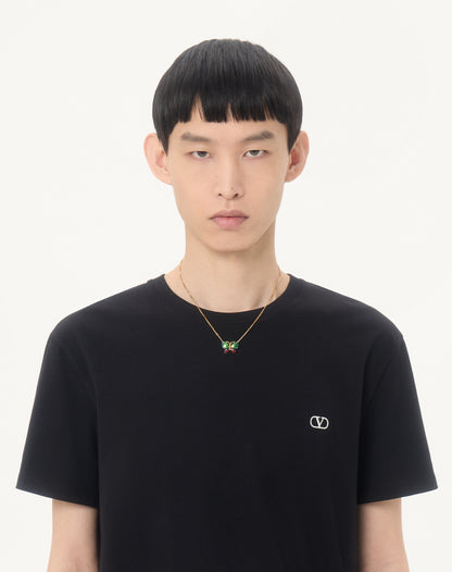 Valentino Cotton T-shirt With Vlogo Embroidery