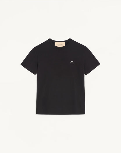 Valentino Cotton T-shirt With Vlogo Embroidery