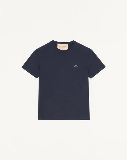 Valentino Cotton T-shirt With Vlogo Embroidery