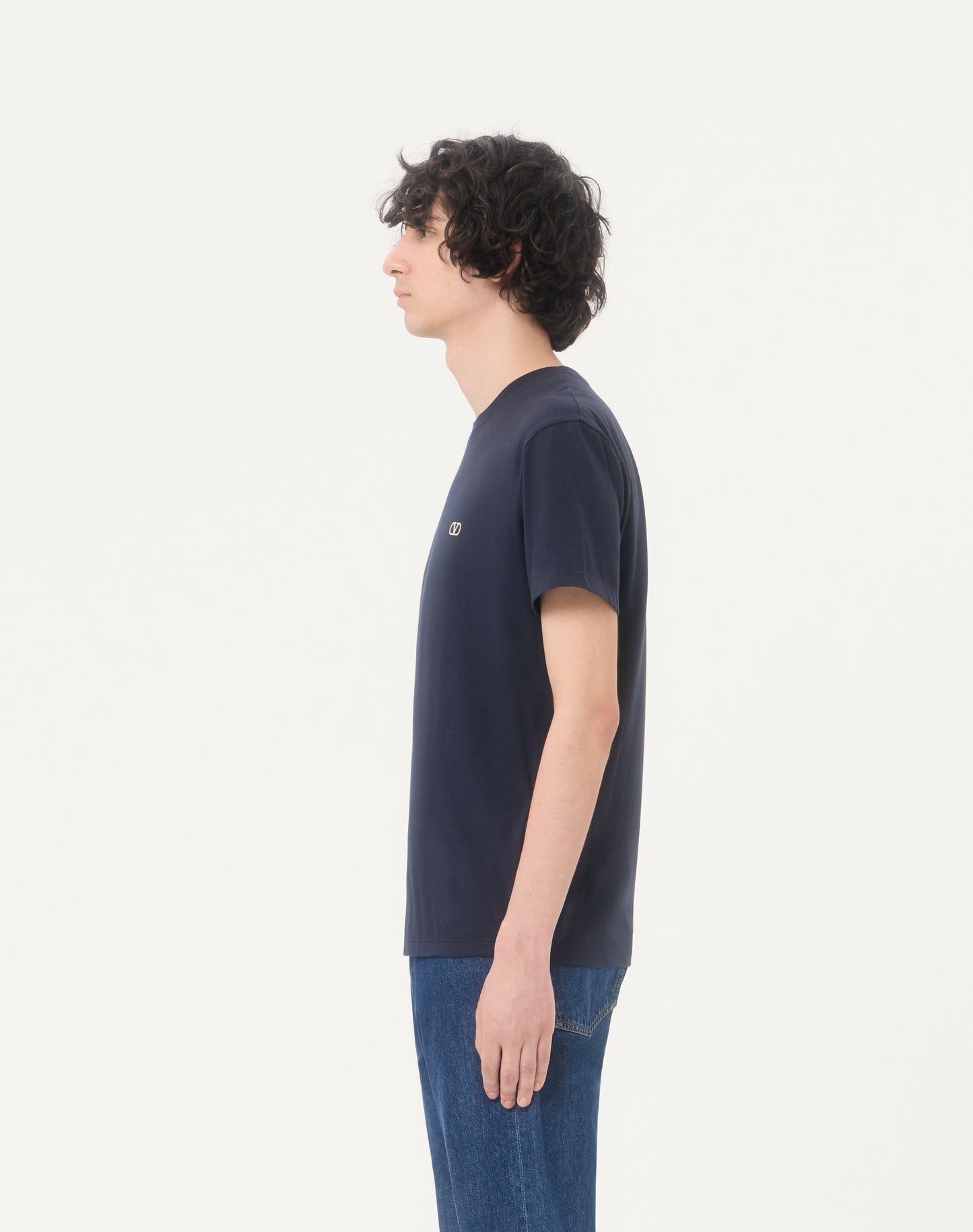 Valentino Cotton T-shirt With Vlogo Embroidery