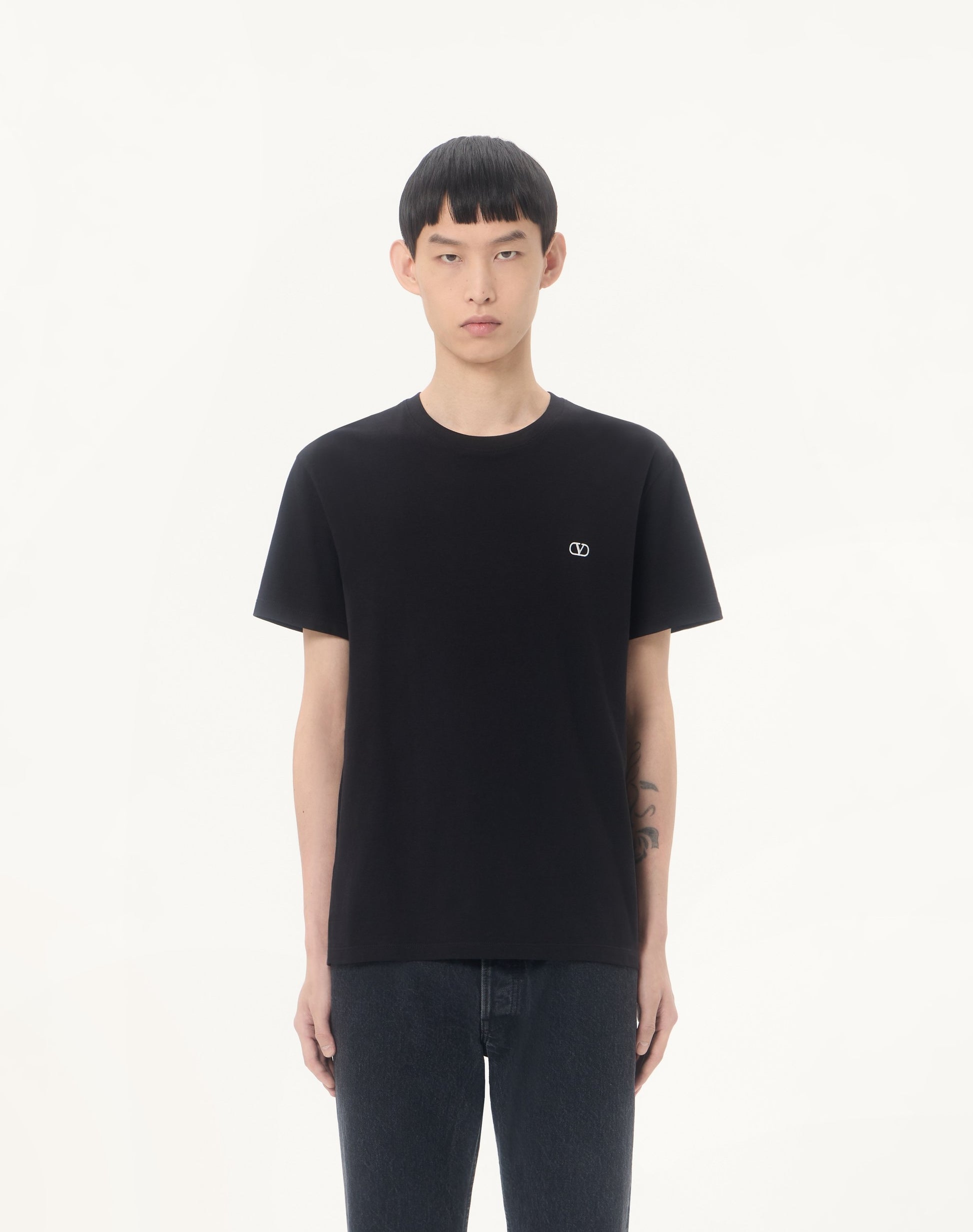 Valentino Cotton T-shirt With Vlogo Embroidery