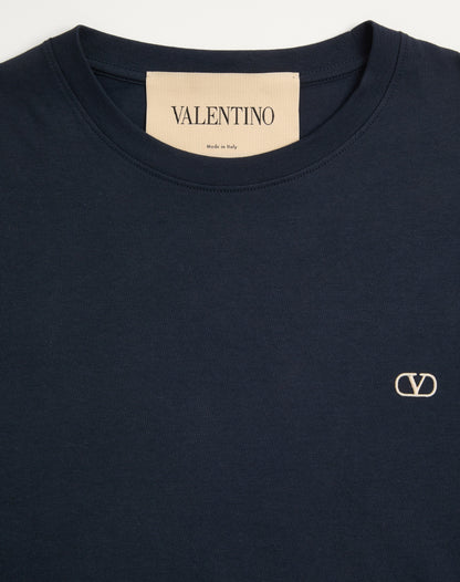 Valentino Cotton T-shirt With Vlogo Embroidery