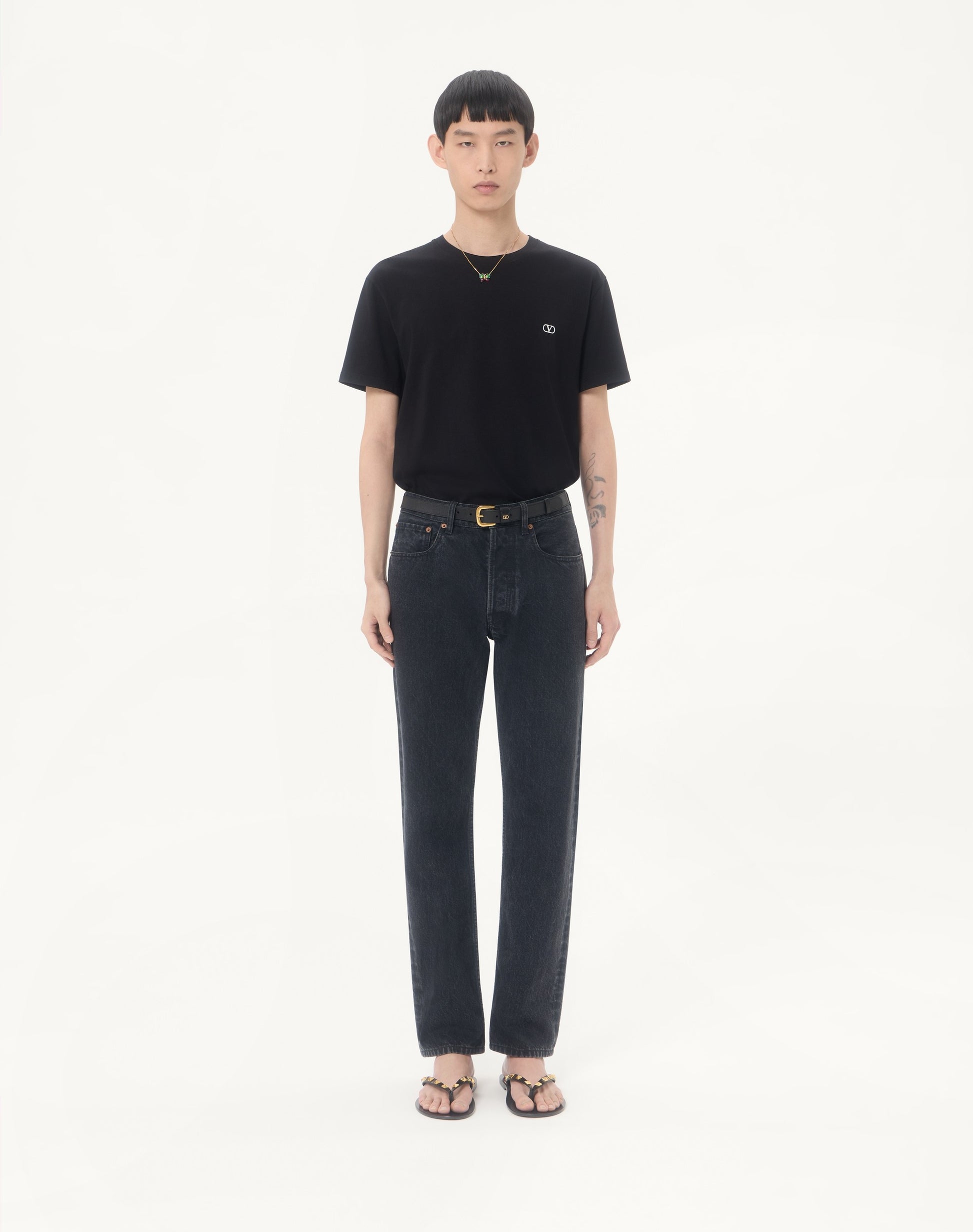 Valentino Cotton T-shirt With Vlogo Embroidery