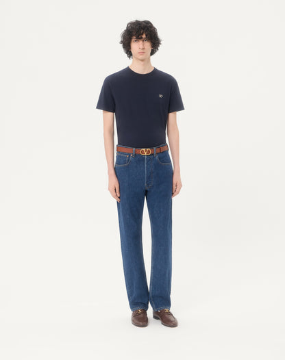 Valentino Cotton T-shirt With Vlogo Embroidery