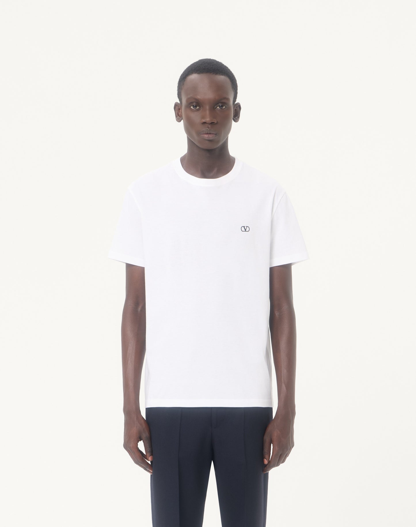 Valentino Cotton T-shirt With Vlogo Embroidery