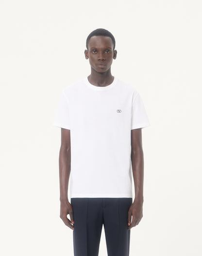 Valentino Cotton T-shirt With Vlogo Embroidery