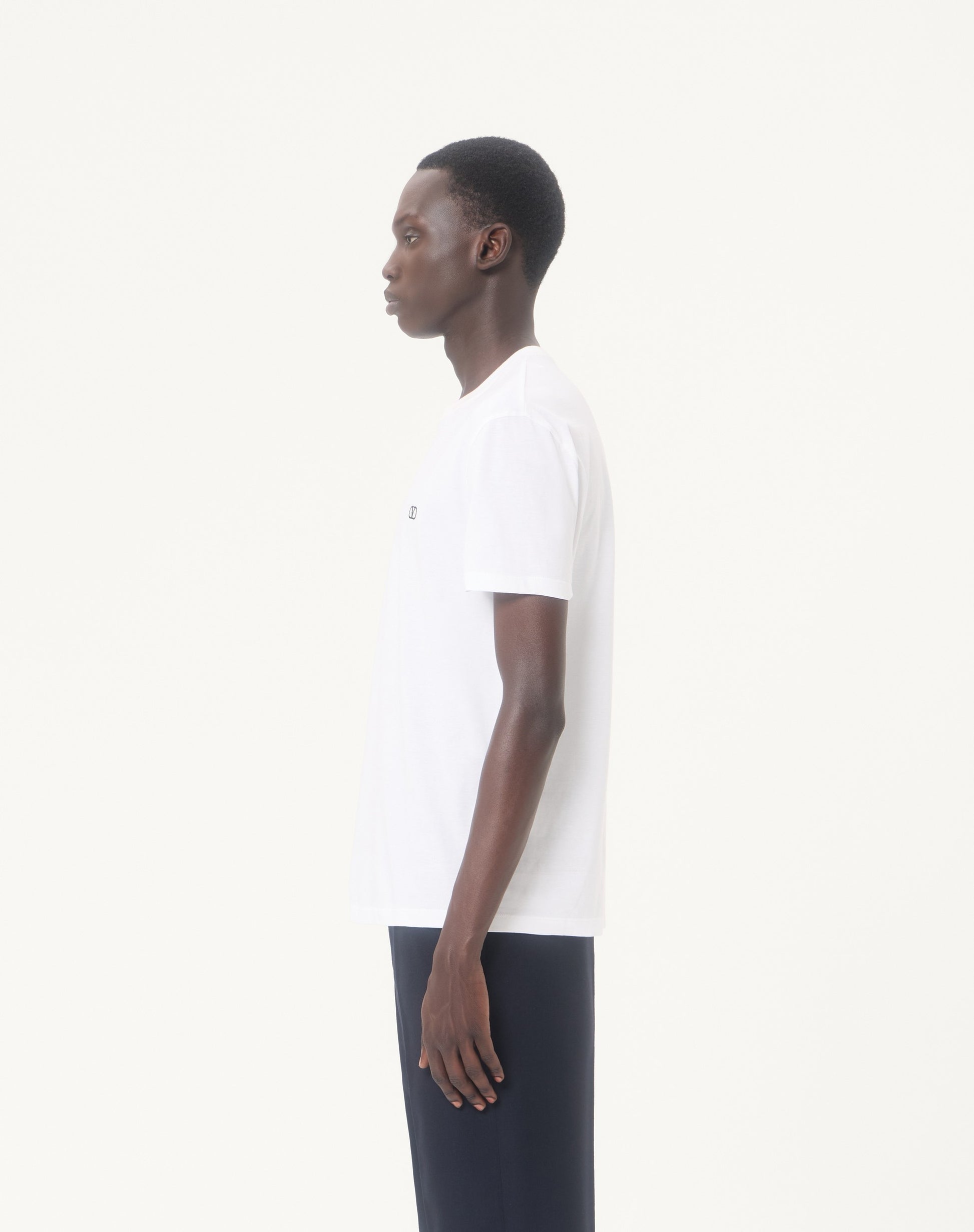 Valentino Cotton T-shirt With Vlogo Embroidery