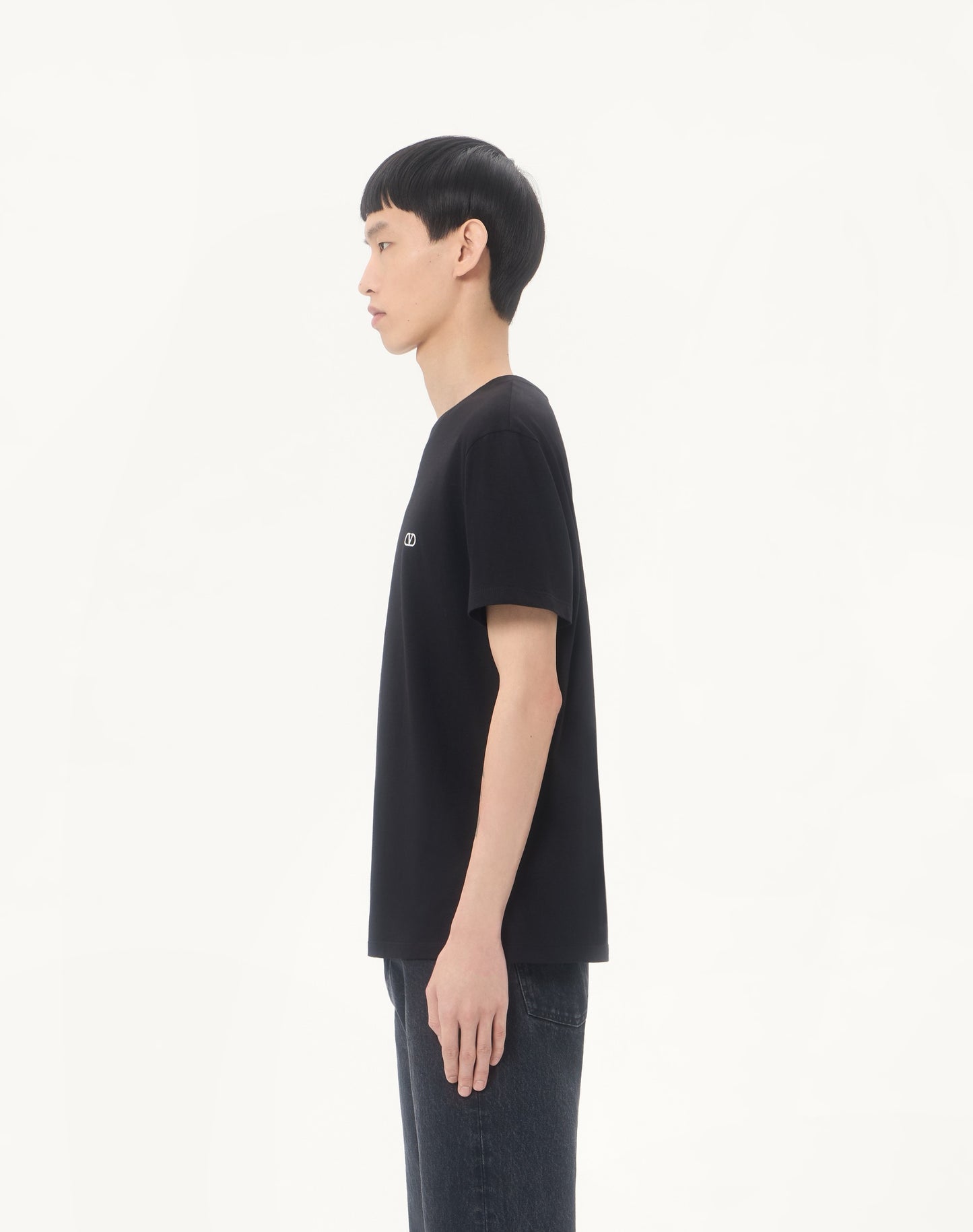 Valentino Cotton T-shirt With Vlogo Embroidery