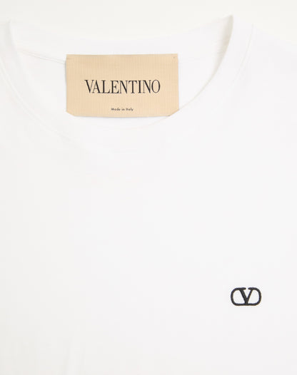 Valentino Cotton T-shirt With Vlogo Embroidery