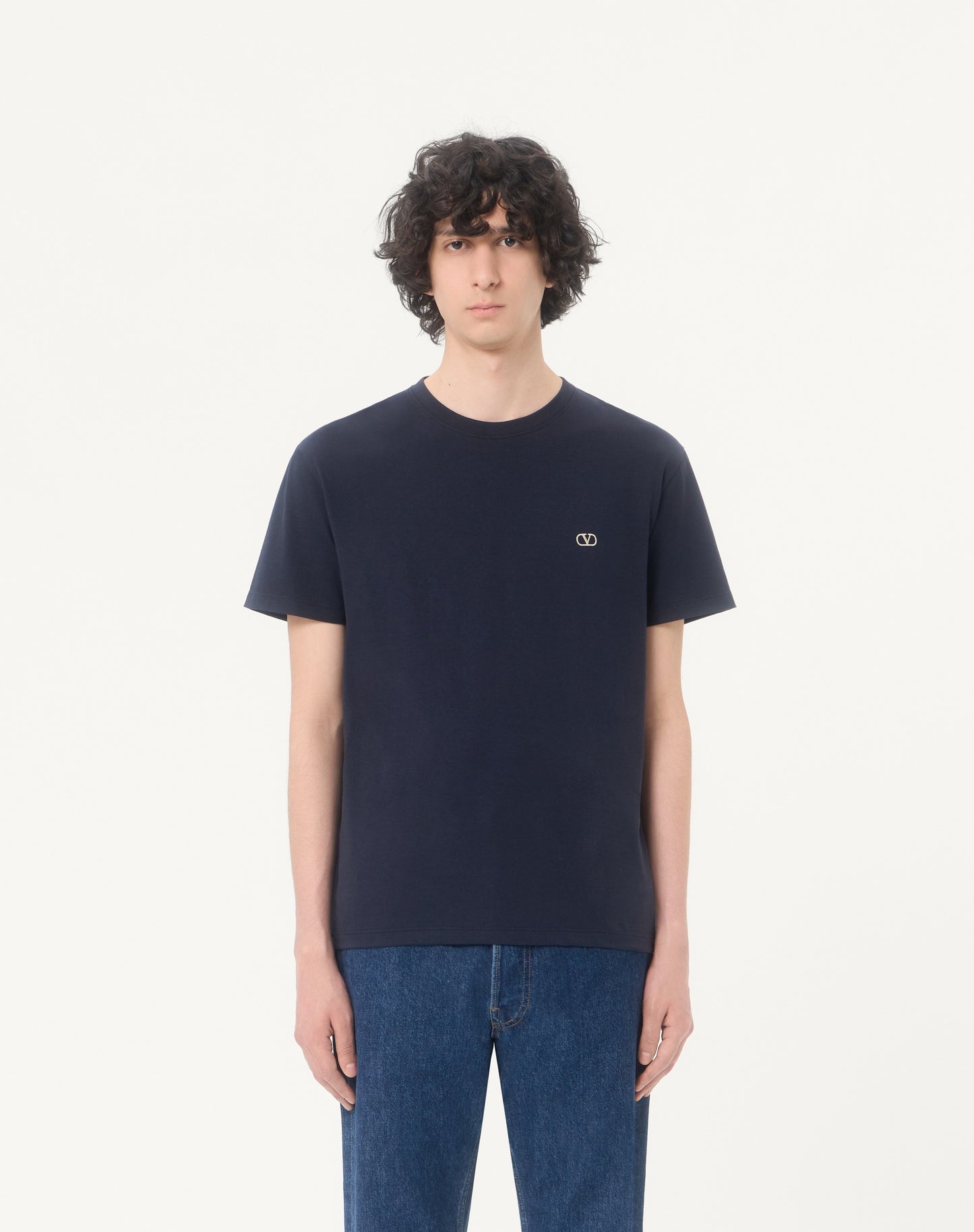 Valentino Cotton T-shirt With Vlogo Embroidery